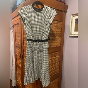 Nanette Lepore Monochrome Houndstooth Dress